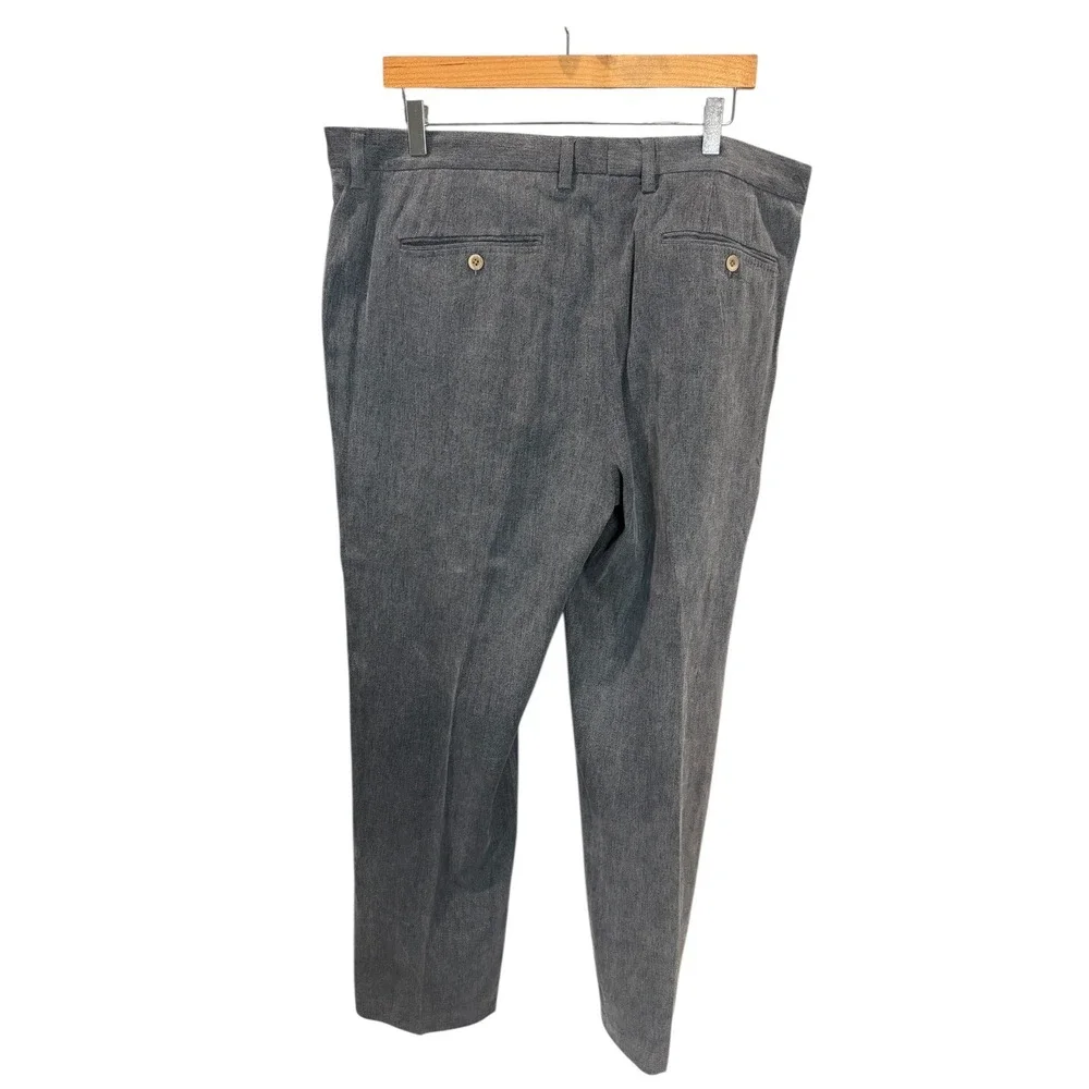 Tommy Bahama Men's Silk Gray‎ Dress Pants Pleated Front Career Trousers 40X34